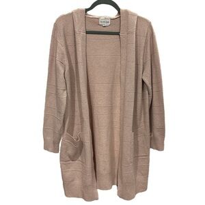 Olive & Oak Open Front Hooded Cardigan Size: L